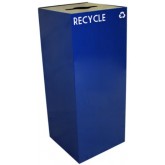 WITT GeoCube Square Recycling Receptacle w/ Combo Opening - 36 gallon, Blue